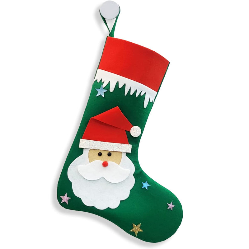 Crazy Craft Christmas Home Décor, Christmas Socks, Santa Personalized Customized Kids Name, Christmas Decoration Items, Santa Claus Socks, Christmas Tree Decoration Items (Green)