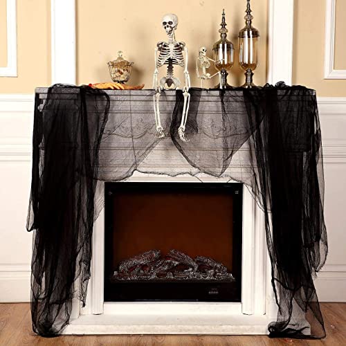 Worldcare® Halloween Creepy Cloth 85Inchx197Inch for Party Haunted House Decoration Black