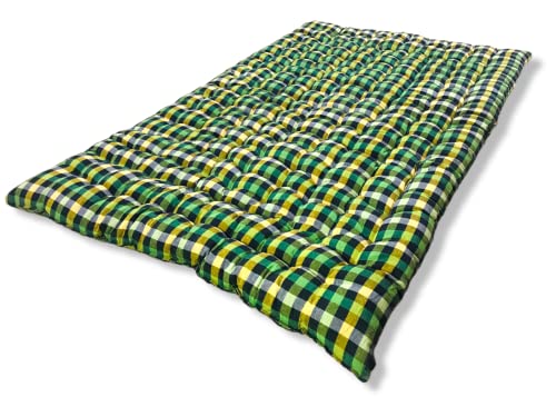 Deevine Craft Soft Cotton Quilt | Foldable Light Weight Filled Single Firm Mattress| Gadda (Multicoloured, 1 Sleeping Capacity, 3 x 6 ft or 72 x 36 Inches)