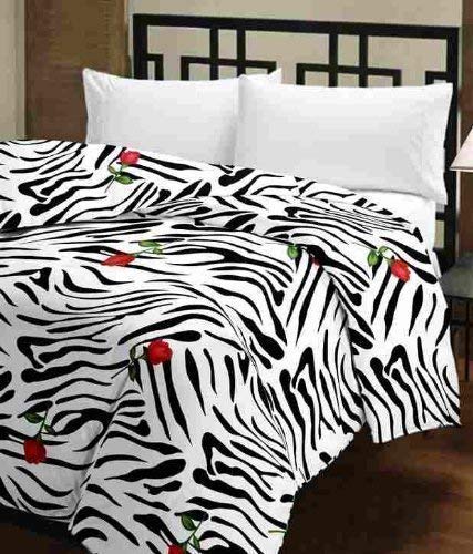 SINWAR HOME DECOR Poly Cotton Flower Print Double Bed Reversible AC Blanket/Dohar/Quilt/Comforter (Zebra, Double)