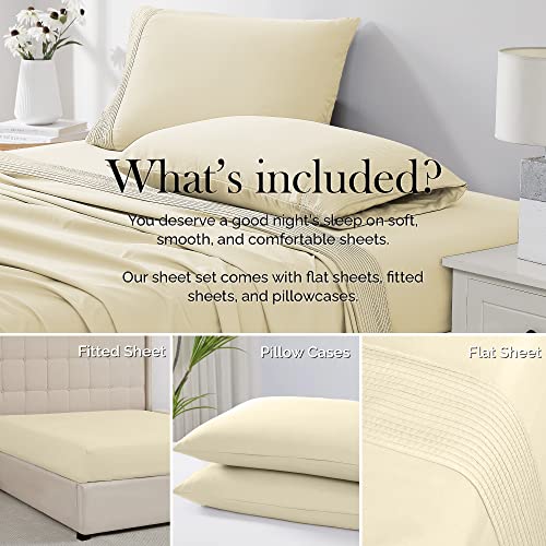 Southshore Fine LinensÃƒÂ‚Ã‚® - 4 Piece - Extra Deep Pocket Pleated Sheet Set , CALIFORNIA KING , OFF WHITE by Southshore Fine Living, Inc.