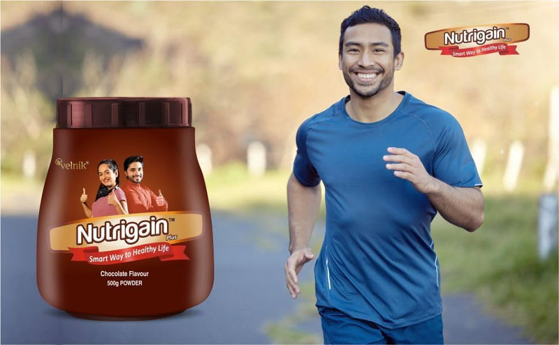 Nutrigain Plus Ayurvedic Weight Gainer Supplement Powder for Men Women and Adults with Natural Ingredients to Improve Stamina, Appetite and Overall Wellness 500 gm (Chocolate Flavour)