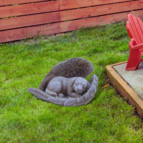 Comfy Hour Resin Dog Sleeping in Angel Wing Pet Statue - in Memory of My Best Friend Bereavement