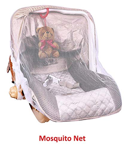 Goyal's 12 in 1 Musical Baby Feeding Swing Rocker Carry Cot Cum Bouncer ABS Plastic with Mosquito Net, Storage Box and Swinging Ropes (Brown) (12 in 1), Canopy