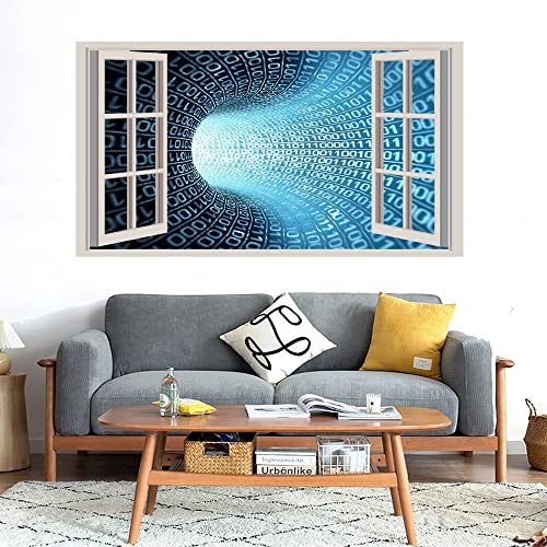 GADGETS WRAP Printed Wall Decal Sticker Fake Window Style Decal (90cm x 50cm) - Super Computer