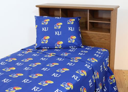 College Covers Kansas Jayhawks Printed Sheet Set - Queen - S