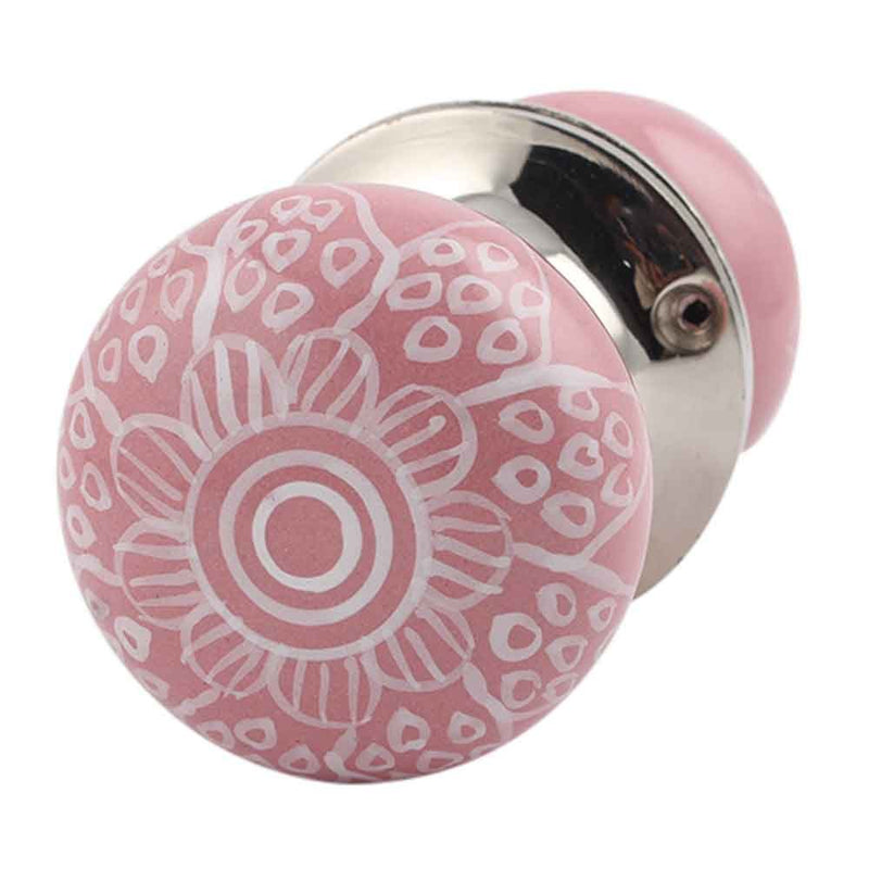 IndianShelf Handmade 2.25 Inch Ceramic Gerbera Flower Door Pulls Cabinet Handles (Pink, 1-Piece)