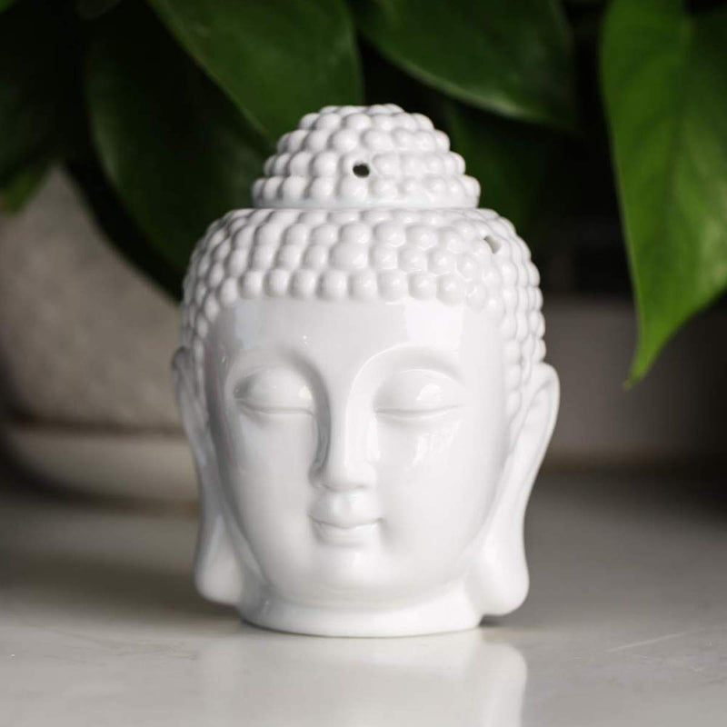 Aatiutik Ceramic Electric Buddha Aroma Diffuser Night Lamp Light with Lavender Mogra Aroma Oil 10ml Each for Home Office Hotel Spa