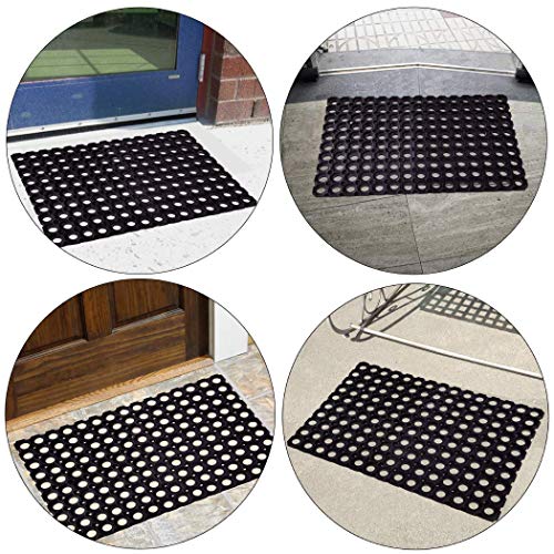 Status Contract PVC Rubber Sanatizing Outdoor Door Mat for Home/Bathroom/Bedroom/Rainy Season (41x61 cm, Black)