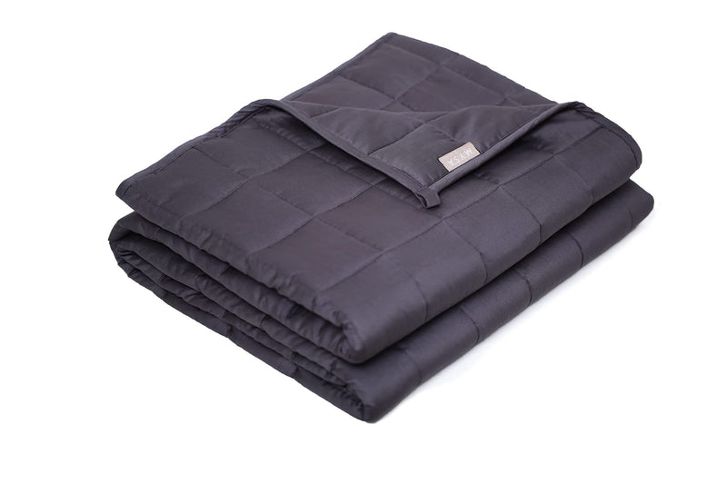 Mysa Sleep Weighted Blanket, 100% Cotton Fabric with Premium Glass Beads (48" x 72" Grey 15 LB)