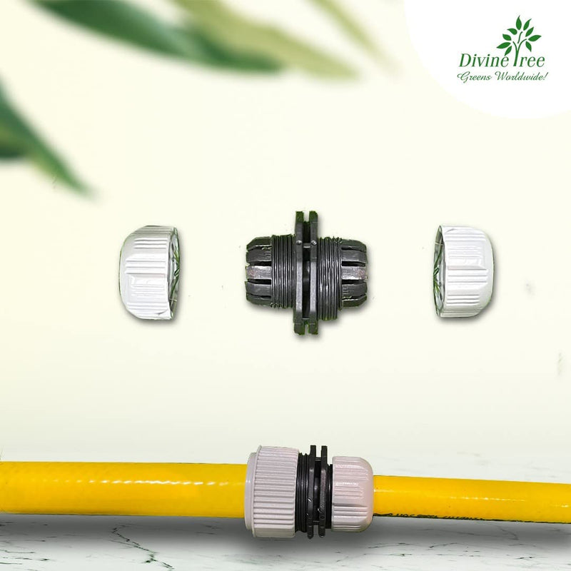 Divine Tree 1/2 Inch to 1/2 Inch Garden Water Hose Connector Pipe to Pipe Quick Connectors Joining Mender Pipe Fitting Joiner Connector