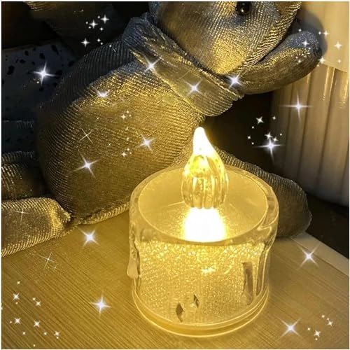 The Decor Affair 24 Pcs Flameless Electric Candles: A Collection of Flickering Tea Lights Offering a Realistic Candlelight Effect