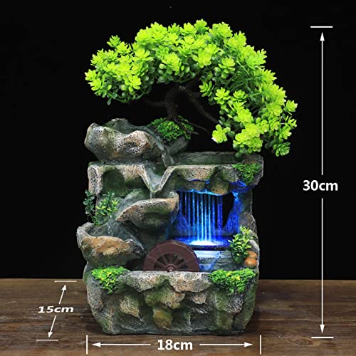 CALANDIS® Indoor Water Fountains Crafts Table Rockery Waterfall Fountain Decor