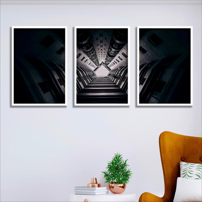 SAF paintings Set of 3 Abstract Wall Painting for Home Decoration SA-WHITEMX33607