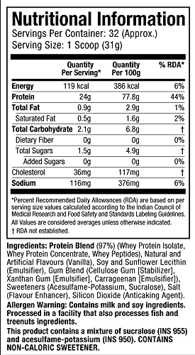 Muscletech Nitrotech 100% Whey Gold,907G (2Lbs),French Vanilla Cream,Primary Source-Whey Protein Isolate,24G Of Pure Protein For Enhanced Lean Muscle,Strength&Recovery,Gluten Free,Vegetarian