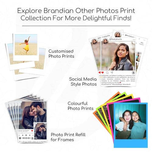 Brandian 24 Customised Photo Strip Prints Capture Memories Personalized Photo Prints to Cherish Add Text & Emoji Gift Multicolour 8 X 3 Inches (Pack of 8 Photo Strips)