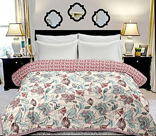 XFY Floral Reversible Lightweight dohar Single Bed/dohar Single Bed Cotton 60x90