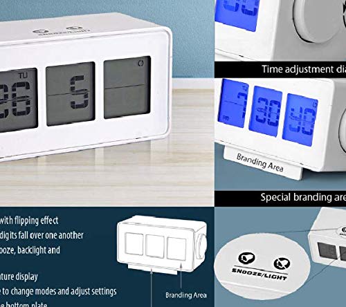 SMILE WORLD FLIP Display Digital Table Clock with Touch Light/Snooze Function