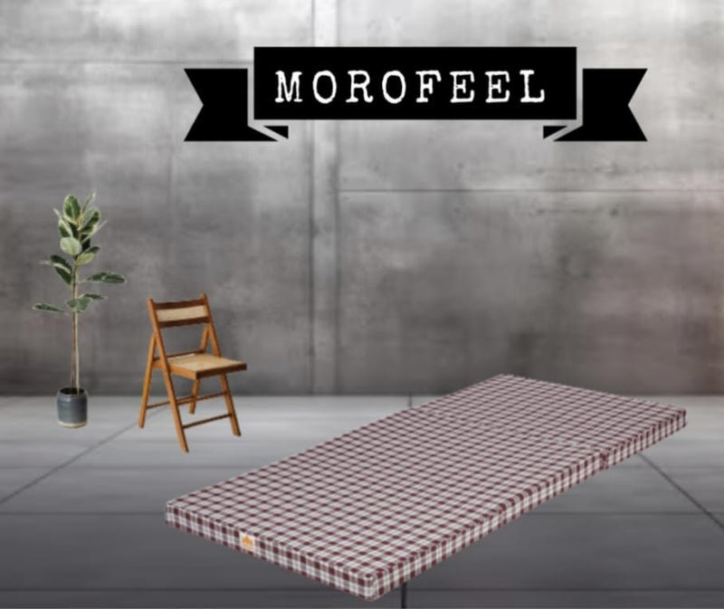 MOROFEEL 3 Inch Dual Comfort Reversible Foldable UHD Foam Single Bed Mattress 3 Fold Maroon