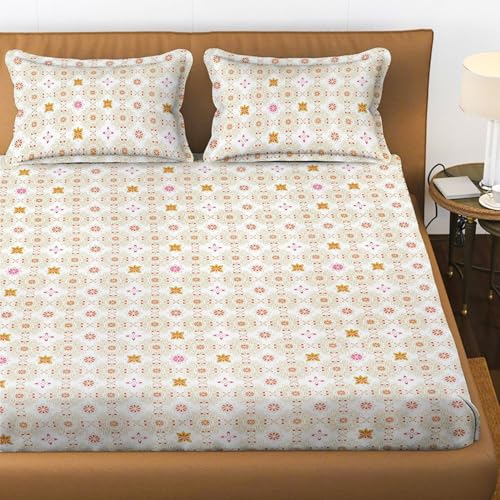 PL Homes Microfiber Flat Bedsheet with 2 Pillow Cover for King Size Double Bed Bedsheet, Size: 90x90 Inch, White Smoke