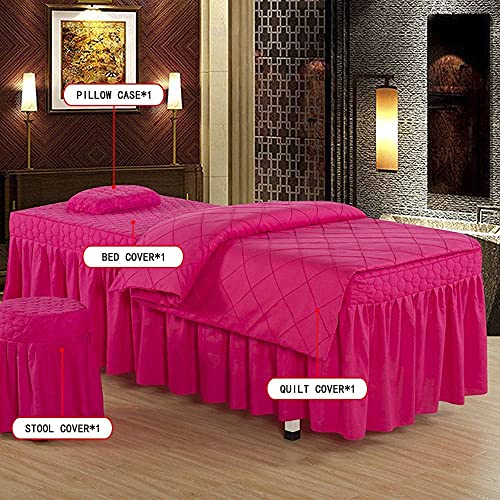 LXDZXY Set of 4 Beauty Bed Sleeves, Bed Set for Tattoo Table, Includes Duvet Case Pillow Case Stool Bed, Washable,3,19080Cm