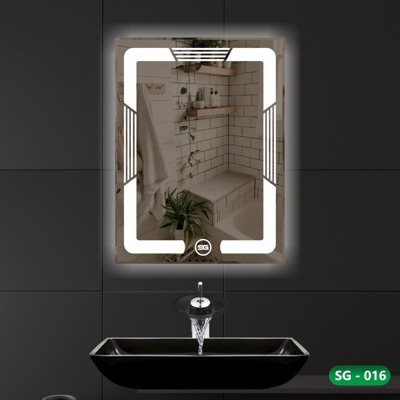 Spark Glass LED Sensor Mirror - White, Warm White, Mix Light - Ideal for Bathroom, Bedroom, Living Room, Hotel - Size: (18x24 Inch)