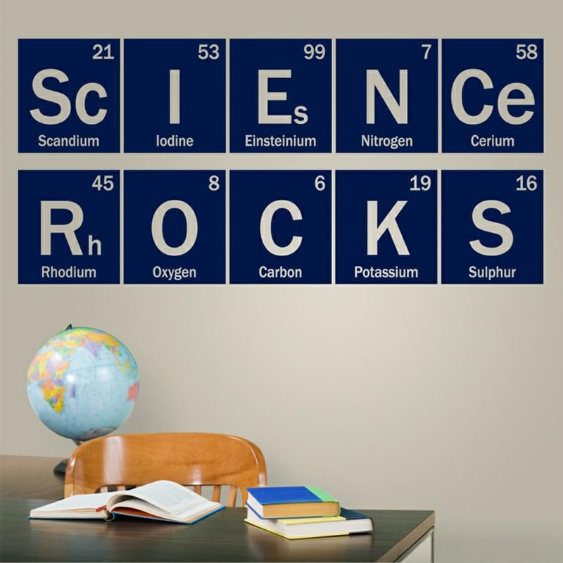 GADGETS WRAP Vinyl Science Rocks Periodic Vinyl Wall Decal Dark Blue