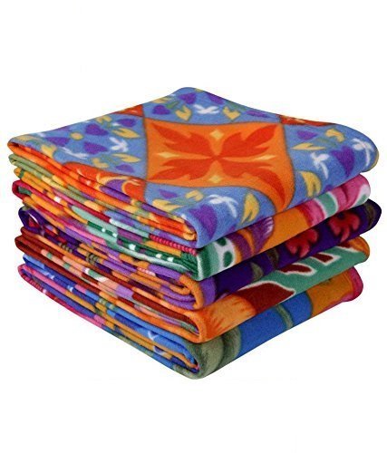 MUKHAKSH Print May Vary Coloured Single Bed Polar Fleece Soft Touch Light Weight Blanket for Light Winters/Summer, Multicolour - Pack of 2