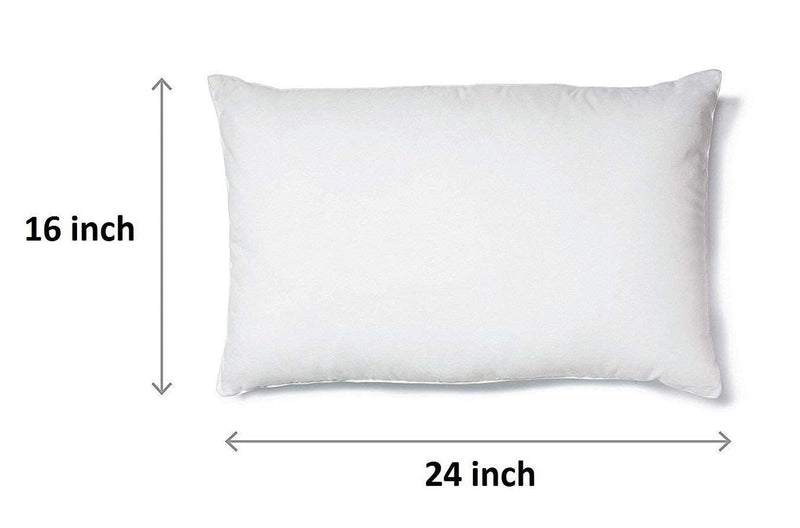 WildMint Micro Fiber Filled Standard Soft Pillow for Bed Room - Size - 16" x 24", White Set of-2