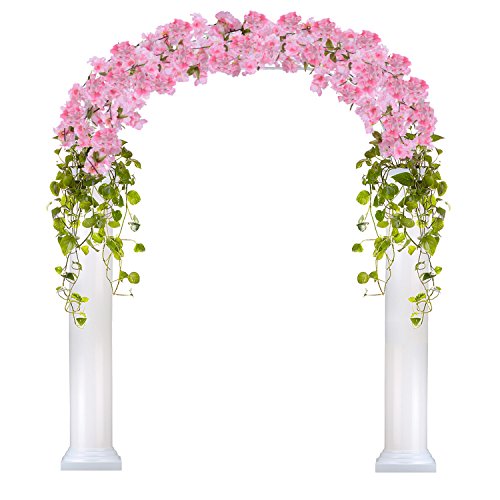 DearHouse 2 Pack Artificial Cherry Blossom Garland Hanging Vine Faux Cherry Blossom Flowers Garland for Home Garden Wedding Party Decor,Pink