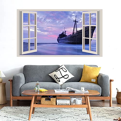 GADGETS WRAP Printed Wall Decal Sticker Fake Window Style Decal (90cm x 50cm) - Photography Ship