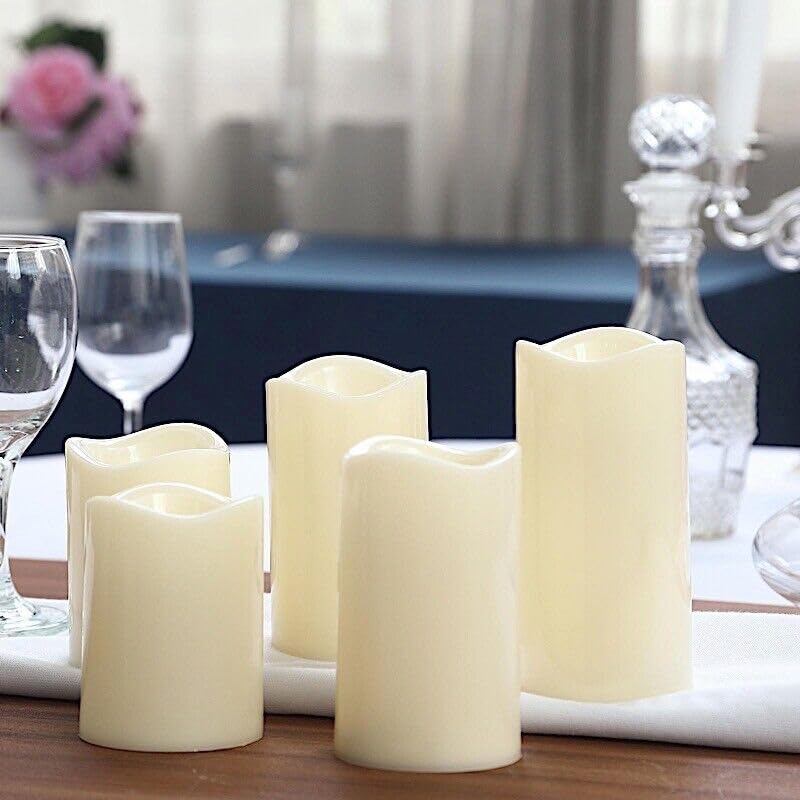 Weddings Parties and Gift 5 pcs 4" 5" 6" Tall L*D Pillar Candles Remote Control Centerpieces vngift9070