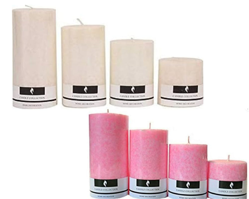 The Imperial Beautiful Scented Jasmine & Lotus Pillar Candle Round Pillar Candles for Romantic Dinner, Valentine Day Gift, House Party Decorations Combo Pack of 4