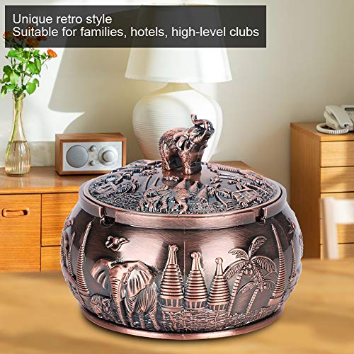 Generic Windproof Ashtray, Desktop Round Ashtray, Desktop Ornament for Hotel with Lid Clubs'