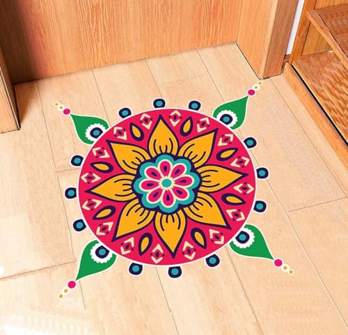 Printfry 3mm MDF Pine Big Rangoli Stencil kit for Diwali or Many Other Festivals DIY (Set of 3pcs)