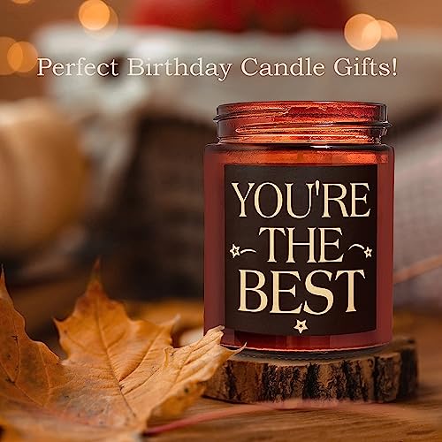 BRIOJOY You're The Best Candles for Men - Best Friend Candle Gifts for Women - Thank You, Birthday Gift for Sister BFF Boyfriend Dad Husband - Presents for Mom - Lavender Vanilla Scented Stress Candle