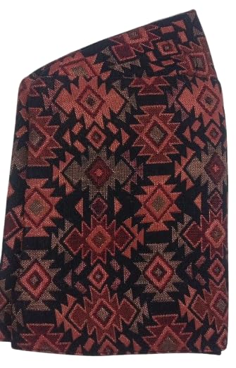 Wool Blend Southwestern Geometric Pattern Throw Blanket, 127 cm x 152 cm, Burgundy and Black