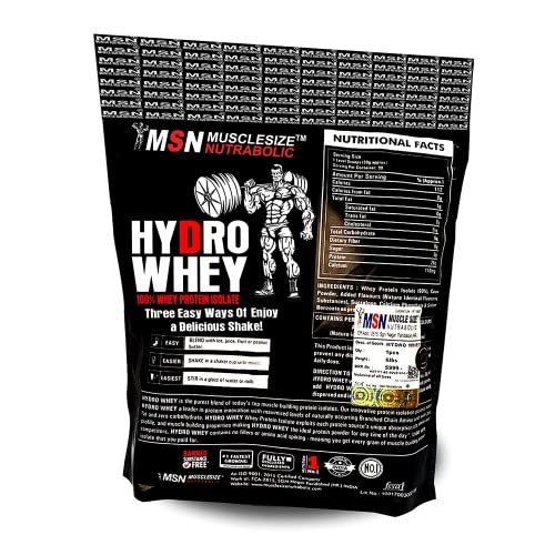 MUSCLE SIZE Hydro Whey Isolate High protein Powder 1.36kg (Chocolate)