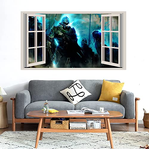 GADGETS WRAP Printed Wall Decal Sticker Fake Window Style Decal (90cm x 50cm) - Weapons and Souls