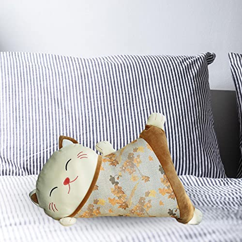 FASHIONMYDAY Lucky Cat Pillow Detachable Cartoon Lumbar Pillow for Home Car New Year Gift Brown |Home & Garden | Home Decor | Pillows