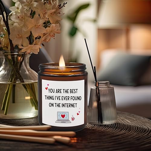 XUISWELL You are The Best Thing I've Ever Found on The Internet Scented Jar Candles, Valentine's Day Gifts for Him Her, Anniversary Birthday Gifts for Husband Wife Boyfriend Girlfriend, Couple Gifts