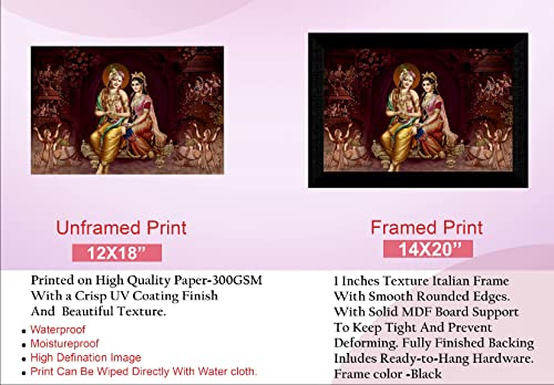 SAF Pack of 1 Radha krishna religious modern art wall painting with framed for living room 11 inch x 14 inch CANFM31325