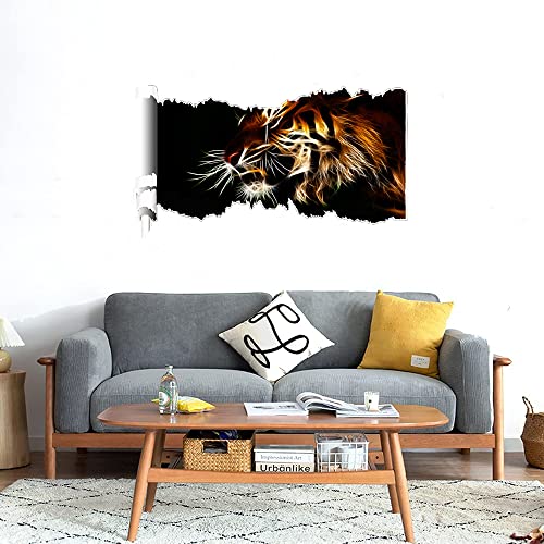 GADGETS WRAP Printed Wall Decal Sticker Scratched Paper Style Wall Decal (90cm x 50cm) - Tiger Lighting