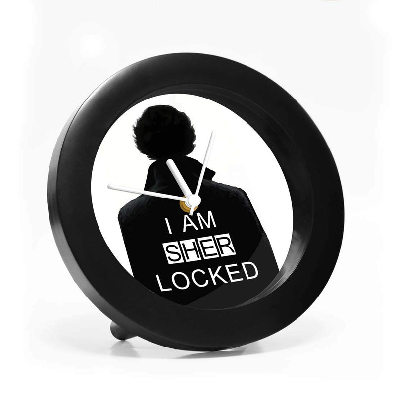 MCSID RAZZ Plastic Sherlock Holmes TV Series I am Sherlock Table Clock (Multicolour, 3.1 Inch X 3.1 Inch X 2.3 Inch, India)