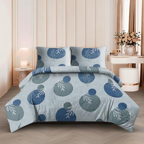 Cotton Flat Bedsheets Soft Bedsheet Breathable Wrinklefree & Long Cotton Flat Bedsheet for King Size Bed, 1 Bedsheets with 2 Pillow Covers (Blue)