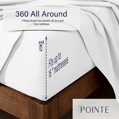 Pointehaven Flannel Deep Pocket Sheet Set with Oversized Flat Sheet, King, Penguin