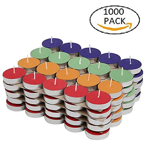 Casa Illuminate 1000% Pure Wax Tealight Candles (Multi, Pack of 1000), Unscented tealight candles for decoration/festivals/aromatherapy