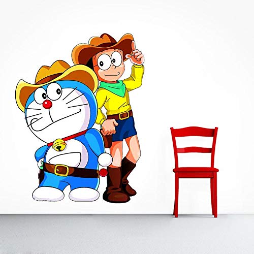 Sahaj Decor Vinyl Doraemon Wall Sticker 22.83 X 22.83 X 0.39 Inches, Multicolour, Cartoon