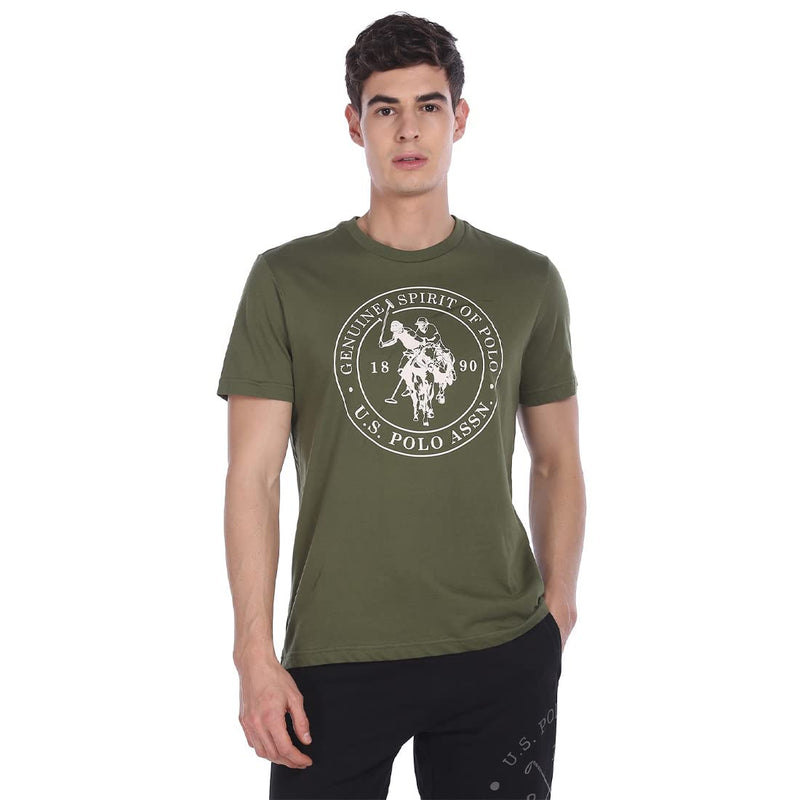 U.S. Polo Assn. Men's Solid Regular Fit T-Shirt (I643-179-PL_Olive_M)