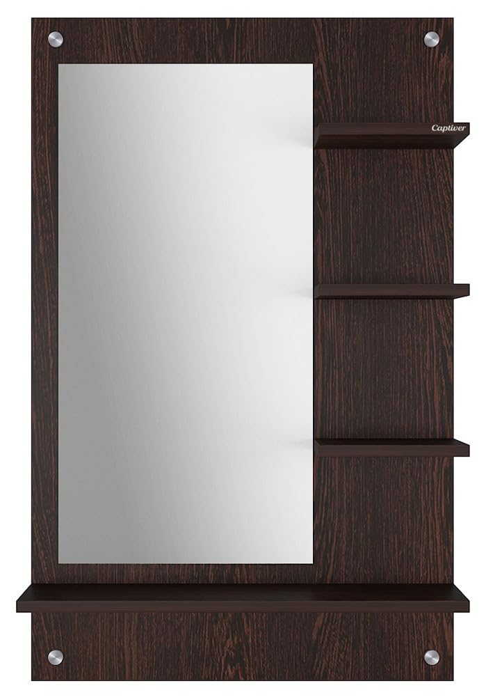 Captiver Bellezza Engineered Wood Wall Mounted Dressing Table Mirrors (60X80 CM Wenge)